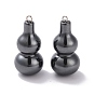 Non-magnetic Synthetic Hematite Pendants, with Platinum Tone Iron Loops, Gourd
