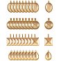 DIY Makings, Alloy Pendant Cabochon Settings and Clear Glass Cabochons, Teardrop & Oval & Square & Flat Round