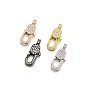 Gestellware Messing Micro Pave Zirkonia Karabinerverschlüsse, Bleifrei und cadmium frei
