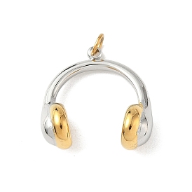 304 Stainless Steel Pendants, Headphone Charms, with Jump Ring