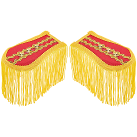 1 paire d'épaulettes vintage en polyester à pompons, décoration d'épaulette