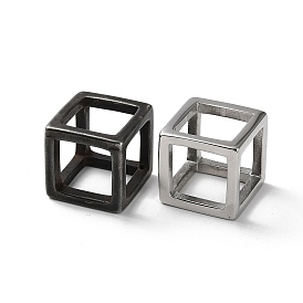 Placage sous vide 304 pendentifs en acier inoxydable, breloques de cube
