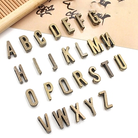 Tibetan Style Alloy Silde Charms, Letter A~Z, Antique Bronze