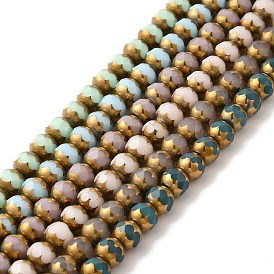 Perles de verre opaques de couleur unie, facette, ronde