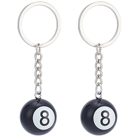 Platinum Alloy Resin Keychains, with Enamel, Billiards