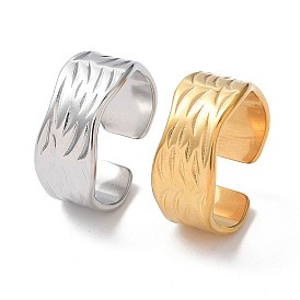 304 Stainless Steel Wave Open Cuff Rings