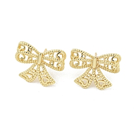 Hollow Bowknot Rack Plated Brass Studs Earrings for Women, Lead Free & Cadmium Free, Long-Lasting Plated