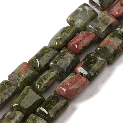 Natural Unakite Beads Strands, Rectangle