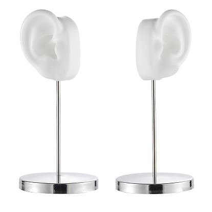 2 наборы 2 стили силиконовые подставки для сережек в форме уха слева и справа с железным стержнем