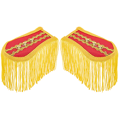 1 paire d'épaulettes vintage en polyester à pompons, décoration d'épaulette