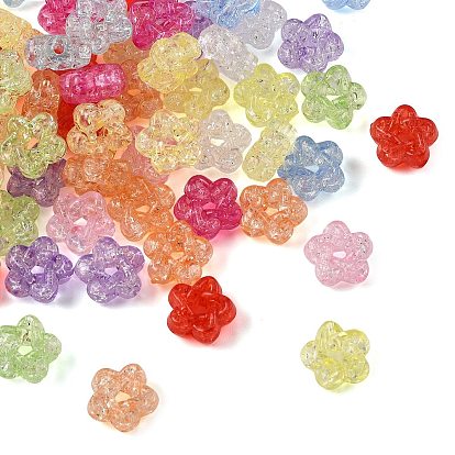 100g прозрачные акриловые бусины с эффектом потрескивания, звезда