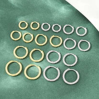 Brass Huggie Hoop Earrings, Lead Free & Cadmium Free, Rack Plating, Long-Lasting Plated