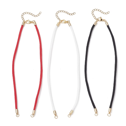 3 шт. 3 цвета 3 мм круглый нейлоновый витой шнур для изготовления ожерелий, с 304 из нержавеющей стали Lobster Claw застежками, золотые