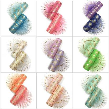 Bowknot & Heart Deco Mesh Ribbons, Tulle Fabric, Tulle Roll Spool Fabric For Skirt Making