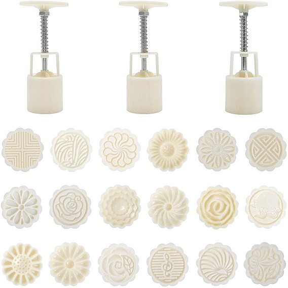 Plastic Moon Cake Moulds, Mid-Autumn Festival Hand-pressed Moon Cake Mold
