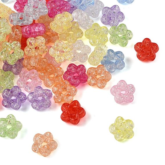100g прозрачные акриловые бусины с эффектом потрескивания, звезда