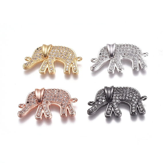 Соединители из латуни с микропаве и кубическим цирконием, слон