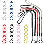 5шт 5 цвета полиэстеровый шейный ремешок, ремешок для шнурка с защитой от потери вейп-ручки, с пластиковой пробкой, силиконовые кольца и силиконовые подвески 36шт 6 цветов