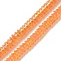 Electroplate Transparent Glass Beads Strands, Full Rainbow Plated, Flower