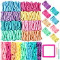 1 Machine à tresser les cordons élastiques en plastique carrés, métier à tricoter, avec un crochet en plastique et 2 aiguilles à laine, 800 ficelles élastiques en polyester