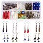 DIY Earring Making, with Iron Bead Cones, Brass Bead Caps, Glass Beads, Brass Earring Hooks and Iron Head Pins