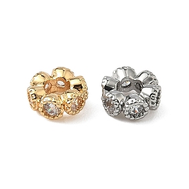 Латунные микро проложить кубического циркония бусы, круглые