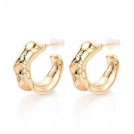 Волнистые серьги-гвоздики из латуни в форме буквы С, без никеля 