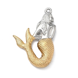 Два тона 304 из нержавеющей стали подвески, очарование русалки, ионное покрытие (ip), долговечный