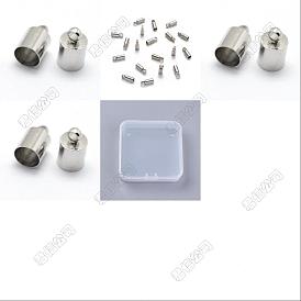 200 pcs 4 extrémités de cordon en laiton de style, embouts