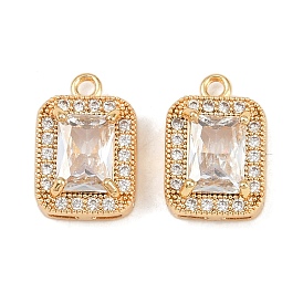 Латунные микро проложить кубического циркония прелести, без кадмия, без никеля и без свинца, прямоугольник амулеты