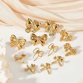 304 из нержавеющей стали серьги, ионное покрытие (ip), бантом