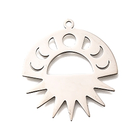 201 подвески из нержавеющей стали, лазерная резка, фаза луны с солнечным шармом, анти-тускнение