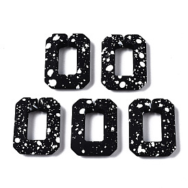 Окрашенные распылением пластиковые соединительные кольца ccb, разъемы для быстрой связи, для изготовления ювелирных цепочек, прямоугольные