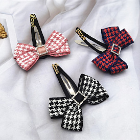 Chic Plaid Bow Hair Clip for Elegant Updo Hairstyles and Half-Up Styles