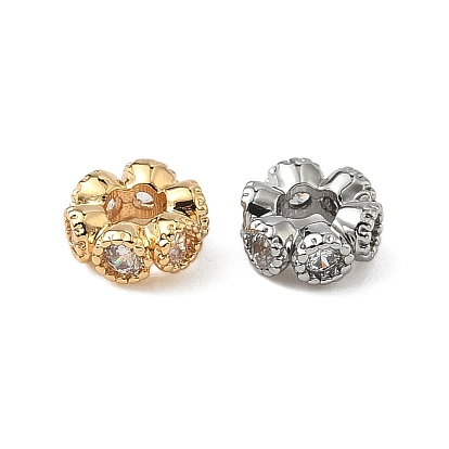 Латунные микро проложить кубического циркония бусы, круглые