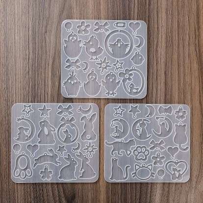 Серьги-подвески в форме кролика/цыпленка/котенка своими руками, силиконовая форма, формы для литья смолы, для уф-смолы, изготовление изделий из эпоксидной смолы