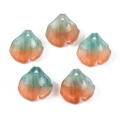 Подвески из прозрачного стекла с лепестками, два тона, с золотой порошок