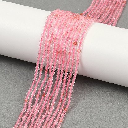 Природного кварца клубники нитей бисера, граненые, круглые