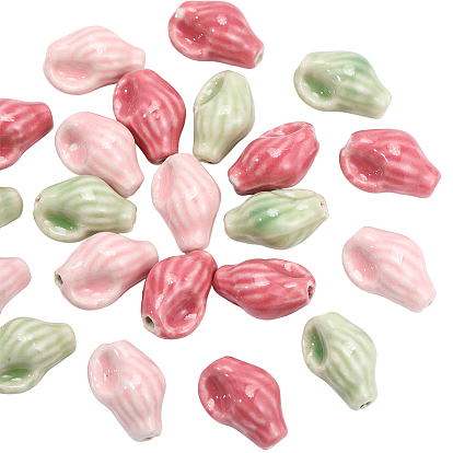 30шт 3 цвета фарфоровые бусины ручной работы, форма раковины, фантазии античного стекла фарфора