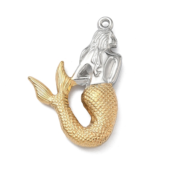 Два тона 304 из нержавеющей стали подвески, очарование русалки, ионное покрытие (ip), долговечный
