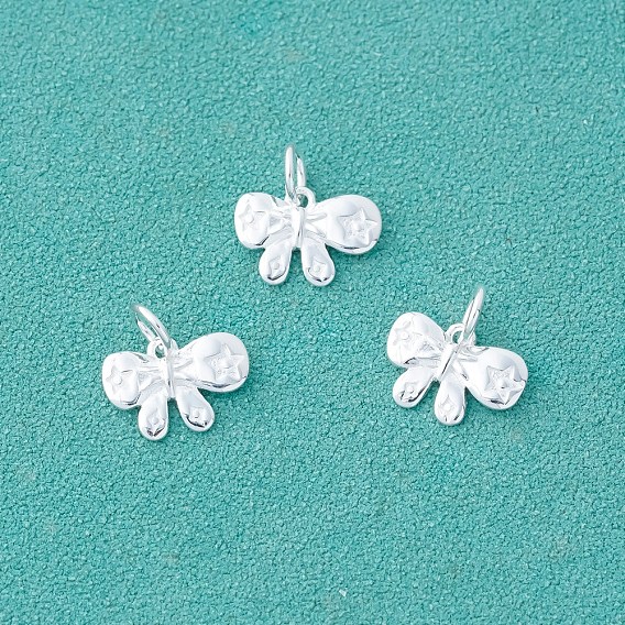 925 подвески в виде бантика из стерлингового серебра, с прыжковых колец