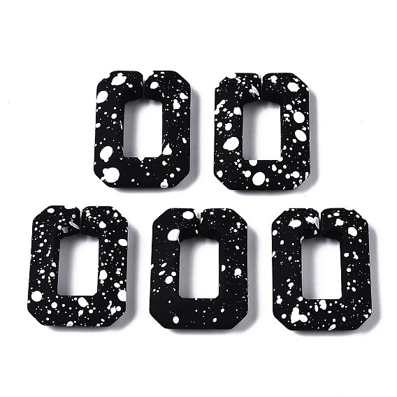 Окрашенные распылением пластиковые соединительные кольца ccb, разъемы для быстрой связи, для изготовления ювелирных цепочек, прямоугольные