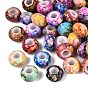 Printed Opaque Acrylic European Beads, Large Hole Beads, Rondelle, Baking Paint