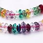 Glass Beads Strands, Crystal Suncatcher, Mixed Color, Faceted, Rondelle, 6x3mm, Hole: 1mm, about 125pcs/strand, 15 inch