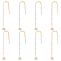 4Pairs 304 Stainless Steel Ear Thread with Heart for Women