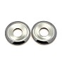 Non-magnetic Synthetic Hematite Pendants, Grade AA, Donut/Pi Disc, 45x6.5mm, Hole: 15.5mm