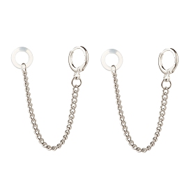 Anti-Lost Earring for Wireless Earphone, Huggie Hoop Earrings with Hanging Chain for Women
