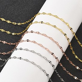 Латунные цепочки с тиснением ожерелья для женщин, 304 из нержавеющей стали застежкой омар, стойки покрытие, без свинца и без кадмия, долговечный