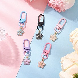 Подвески из эмали из цветочного сплава, с поворотными карабинами из экологически чистого сплава, окрашенными распылением, застежками