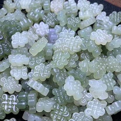 Natural Hetian Jade Beads, Chinese Knot